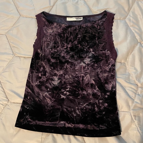 VINTAGE Purple Velvet Tank Top - Picture 1 of 3
